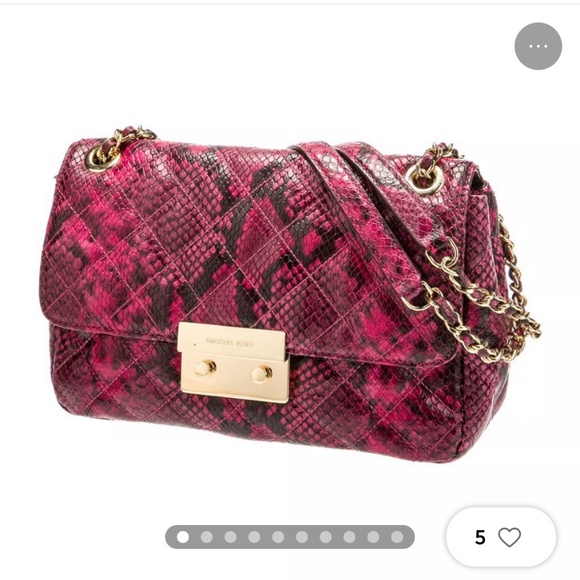 Michael Kors Sloan Large Quilted Embossed-Leather Shoulder Bag - Picture 2 of 12